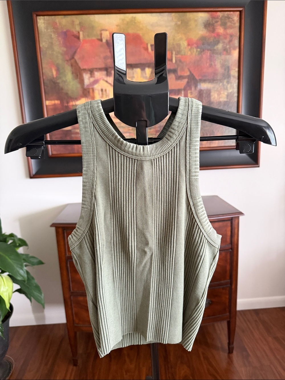 aerie Ribbed Tank Top - Sage